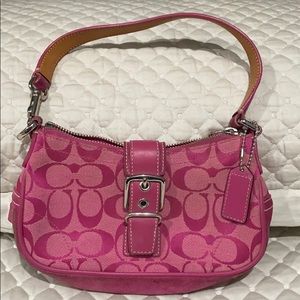 Super cute..Coach Hot Pink signature C Small Purse